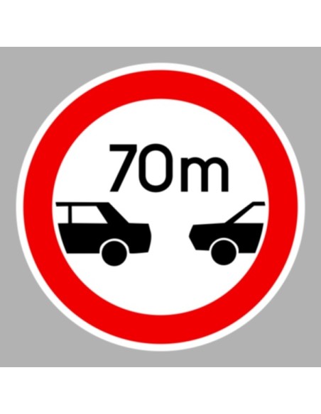 KRESZ tábla, Közúti jelzőtábla - "C" Tilalmi jelzőtáblák - Legkisebb követési távolság