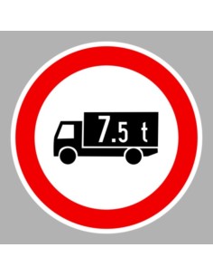 KRESZ tábla, Közúti jelzőtábla - "C" Tilalmi jelzőtáblák - Megengedett legnagyobb össztömegű járművel tilos behajtani