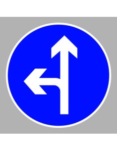 KRESZ tábla, Közúti jelzőtábla - "D" Utasítást adó jelzőtáblák - Kötelező haladási irány, egyenes és balra
