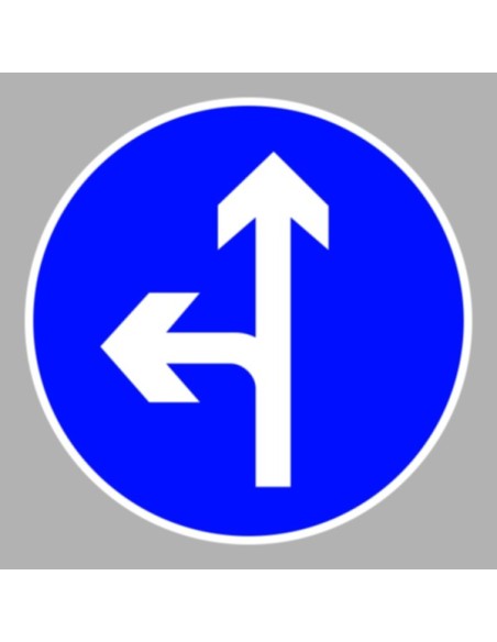 KRESZ tábla, Közúti jelzőtábla - "D" Utasítást adó jelzőtáblák - Kötelező haladási irány, egyenes és balra