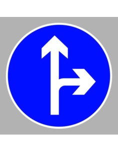 KRESZ tábla, Közúti jelzőtábla - "D" Utasítást adó jelzőtáblák - Kötelező haladási irány, egyenes és jobbra