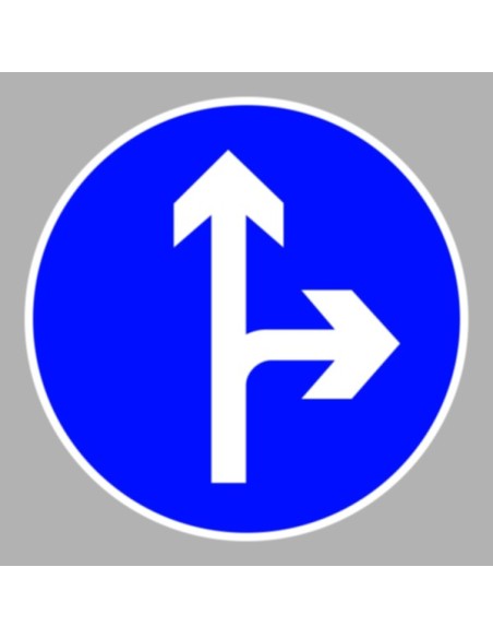 KRESZ tábla, Közúti jelzőtábla - "D" Utasítást adó jelzőtáblák - Kötelező haladási irány, egyenes és jobbra