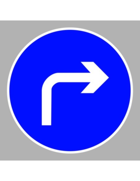 KRESZ tábla, Közúti jelzőtábla - "D" Utasítást adó jelzőtáblák - Kötelező haladási irány (megtört jobb)