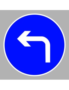 KRESZ tábla, Közúti jelzőtábla - "D" Utasítást adó jelzőtáblák - Kötelező haladási irány (megtört bal)