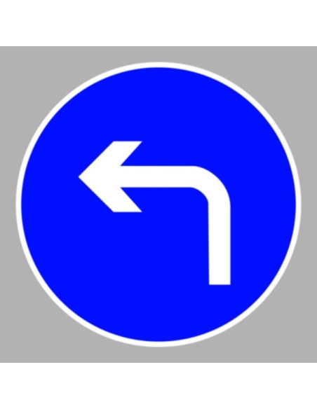 KRESZ tábla, Közúti jelzőtábla - "D" Utasítást adó jelzőtáblák - Kötelező haladási irány (megtört bal)