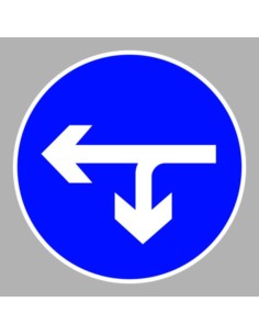 KRESZ tábla, Közúti jelzőtábla - "D" Utasítást adó jelzőtáblák - Kötelező haladási irány (balra és megfordulás)