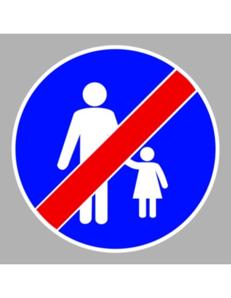 KRESZ tábla, Közúti jelzőtábla - "D" Utasítást adó jelzőtáblák - Gyalogút vége