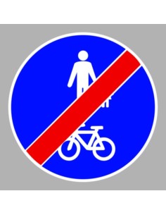 KRESZ tábla, Közúti jelzőtábla - "D" Utasítást adó jelzőtáblák - Gyalog- és kerékpárút vége (közös)