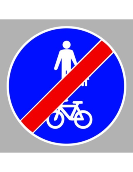 KRESZ tábla, Közúti jelzőtábla - "D" Utasítást adó jelzőtáblák - Gyalog- és kerékpárút vége (közös)