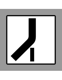 Elsőbbséggel rendelkező út vonalvezetése kiegészítő jelzőtábla fekete vonalakkal fehér alapon