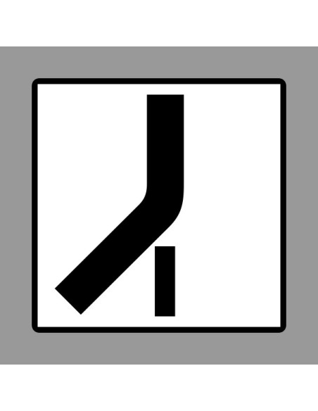 Elsőbbséggel rendelkező út vonalvezetése kiegészítő jelzőtábla fekete vonalakkal fehér alapon