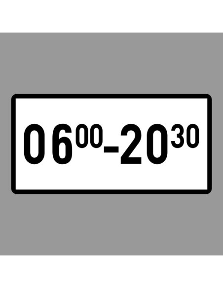 KRESZ tábla, Közúti jelzőtábla - "H" Kiegészítő jelzőtáblák - Időszak