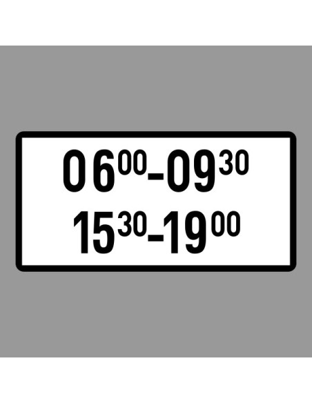 KRESZ tábla, Közúti jelzőtábla - "H" Kiegészítő jelzőtáblák - Két Időszak