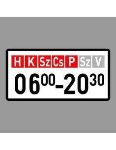 KRESZ tábla, Közúti jelzőtábla - "H" Kiegészítő jelzőtáblák - Nap és Időszak