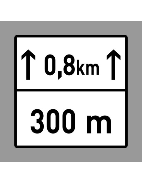 KRESZ tábla, Közúti jelzőtábla - "H" Kiegészítő jelzőtáblák - Hossz és Távolság