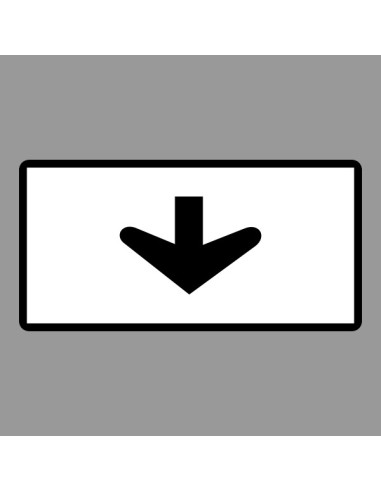 Forgalmi sávra mutató nyíl kiegészítő jelzőtábla fehér alapon fekete nyíllal