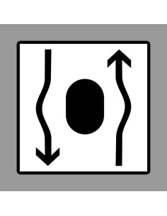 KRESZ tábla, Közúti jelzőtábla - "H" Kiegészítő jelzőtáblák - Forgalomcsillapító Középsziget