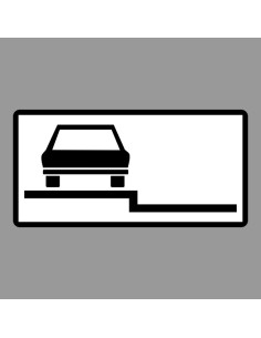 KRESZ tábla, Közúti jelzőtábla - "H" Kiegészítő jelzőtáblák - Járdán Várakozás Teljes Felállással (Bal)