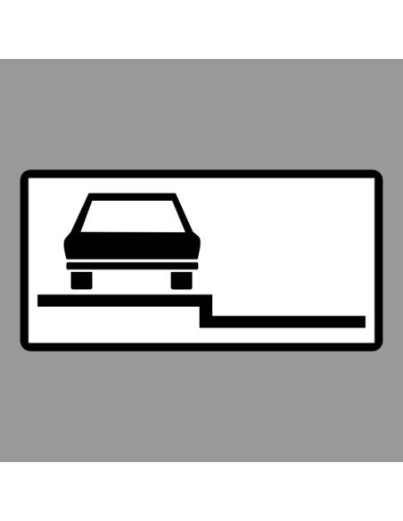 KRESZ tábla, Közúti jelzőtábla - "H" Kiegészítő jelzőtáblák - Járdán Várakozás Teljes Felállással (Bal)