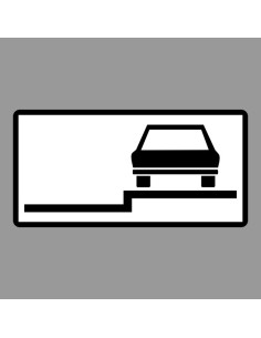 KRESZ tábla, Közúti jelzőtábla - "H" Kiegészítő jelzőtáblák - Járdán Várakozás Teljes Felállással (Jobb)