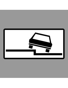 KRESZ tábla, Közúti jelzőtábla - "H" Kiegészítő jelzőtáblák - Járdán Várakozás Félkerékkel (Bal)