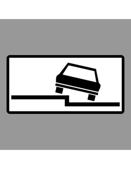 KRESZ tábla, Közúti jelzőtábla - "H" Kiegészítő jelzőtáblák - Járdán Várakozás Félkerékkel (Bal)