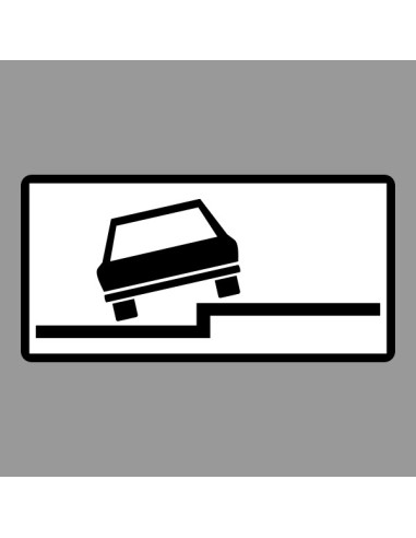 Járdán várakozás félkerékkel jobb oldali kiegészítő jelzőtábla fekete-fehér