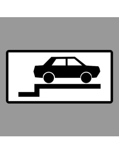 KRESZ tábla, Közúti jelzőtábla - "H" Kiegészítő jelzőtáblák - Járdán Várakozás Keresztben, Teljes Felállással (Jobb)