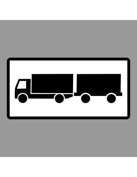 KRESZ tábla, Közúti jelzőtábla - "H" Kiegészítő jelzőtáblák - Pótkocsis Tehergépkocsik Részére