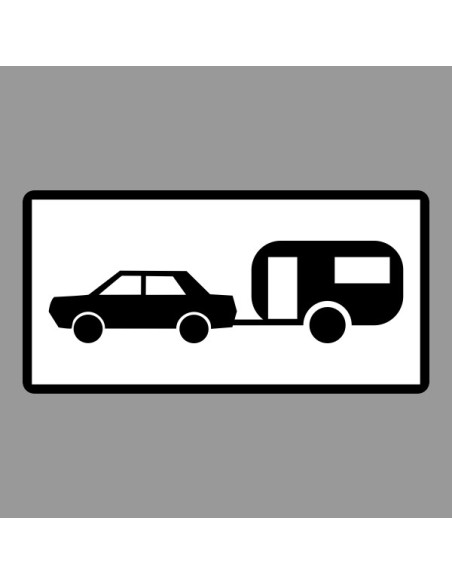 KRESZ tábla, Közúti jelzőtábla - "H" Kiegészítő jelzőtáblák - Lakókocsis Személygépkocsik Részére