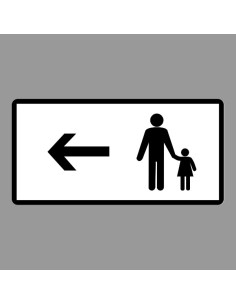 KRESZ tábla, Közúti jelzőtábla - "H" Kiegészítő jelzőtáblák - Gyalogosok Haladási Iránya (Bal)