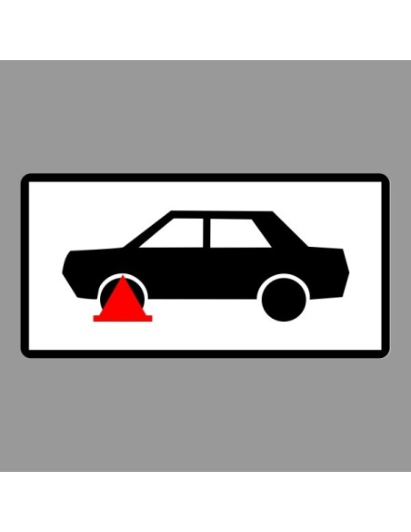 KRESZ tábla, Közúti jelzőtábla - "H" Kiegészítő jelzőtáblák - Kerékbilincs