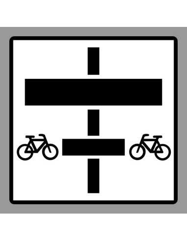 Utat Keresztező Kerékpárosok Elsőbbsége kiegészítő jelzőtábla fekete-fehér szimbólummal