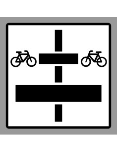 Utat Keresztező Kerékpárosok Elsőbbsége kiegészítő jelzőtábla 35x35 cm