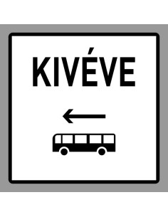 KRESZ tábla, Közúti jelzőtábla - "H" Kiegészítő jelzőtáblák - Keresztirányban Autóbuszforgalom Jobbról