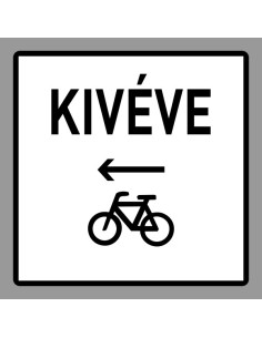 KRESZ tábla, Közúti jelzőtábla - "H" Kiegészítő jelzőtáblák - Keresztirányban Kerékpáros Jobbról