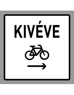 KRESZ tábla, Közúti jelzőtábla - "H" Kiegészítő jelzőtáblák - Keresztirányban Kerékpáros Balról