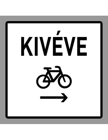 Keresztirányban kerékpáros balról kiegészítő jelzőtábla 35x35 cm