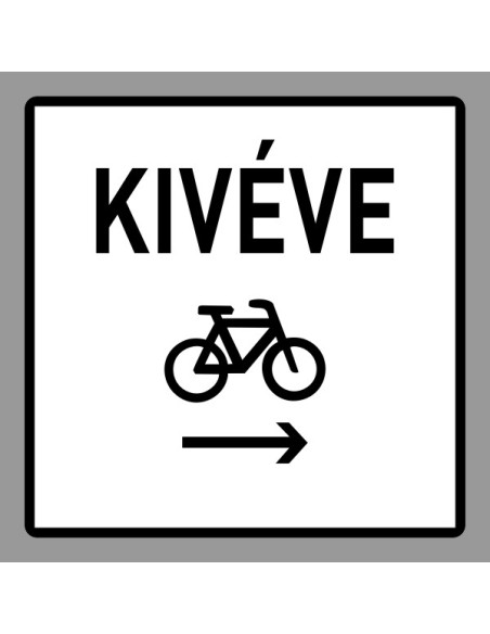 KRESZ tábla, Közúti jelzőtábla - "H" Kiegészítő jelzőtáblák - Keresztirányban Kerékpáros Balról