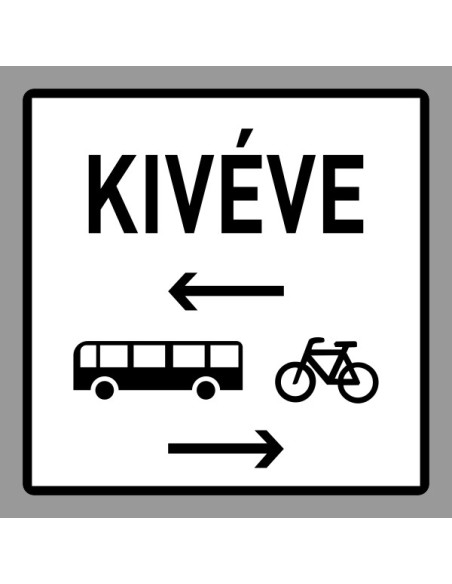 Keresztirányban kétirányú autóbusz és kerékpáros forgalom kiegészítő jelzőtábla