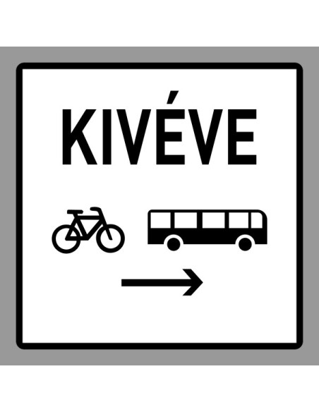 KRESZ tábla, Közúti jelzőtábla - "H" Kiegészítő jelzőtáblák - Keresztirányban Autóbusz és Kerékpáros Forgalom Balról