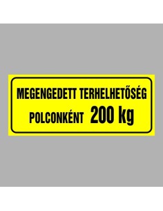 Megengedett terhelhetőség polconként (Igény szerinti súllyal) 2