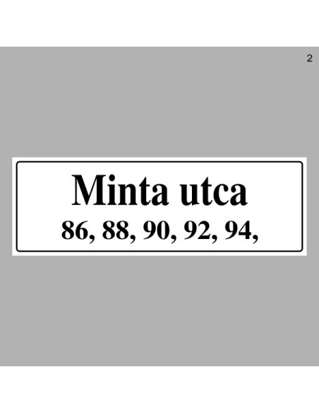 Házszámtáblák, utcanévtáblák - Utcanévtábla 1920