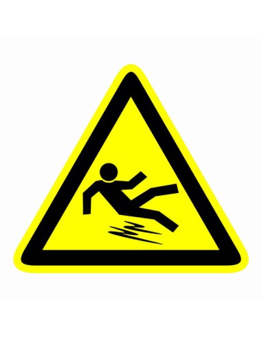 Elcsúszás veszélye háromszög alakú sárga fekete piktogram