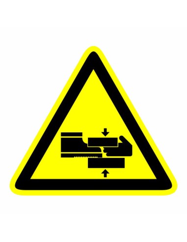 Végtagok sérülésének veszélye figyelmeztető piktogram sárga háromszög fekete szimbólummal