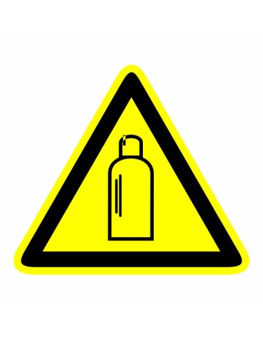 Gázpalack piktogram sárga háromszög alakú figyelmeztető jelzés öntapadós vinilből