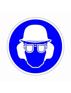 Védősisak, hallásvédő és védőszemüveg használata kötelező!