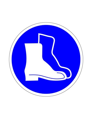 Lábvédő használata kötelező kék-fehér piktogram öntapadós vinil
