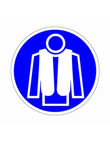 Láthatósági védőmellény használata kötelező kék kör alakú piktogram