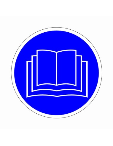 Használat előtt olvassa el a kezelési útmutatót kék kör alakú piktogram fehér nyitott könyv szimbólummal